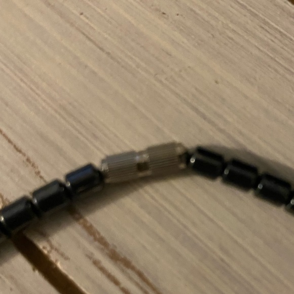 Black Hematite Beaded Necklace With Bars - Picture 8 of 8